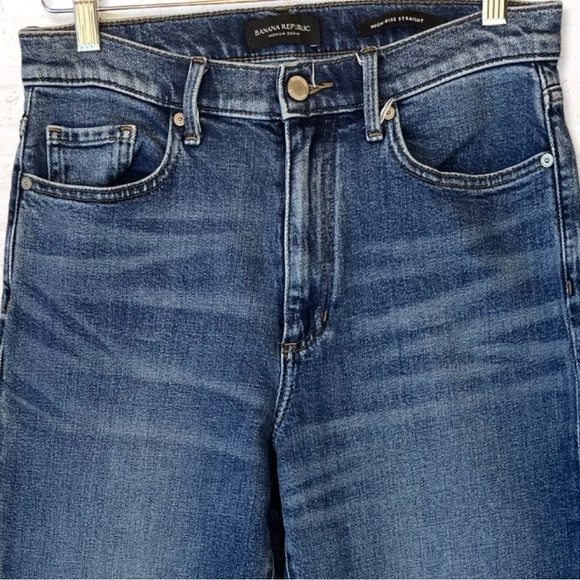 BANANA Republic High Rise Straight Leg Jeans Size 29 Medium Wash Ankle Length - Picture 3 of 10